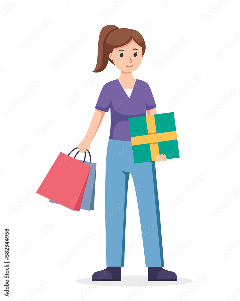 people shopping. People with shopping bags illustration people shopping. People with shopping bags illustration