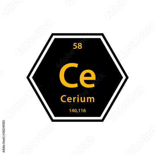 Periodic table gold icon vector logo design template