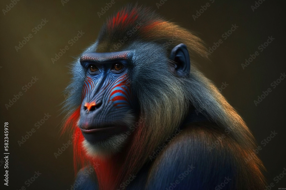 Fototapeta premium Mandrill. generative AI
