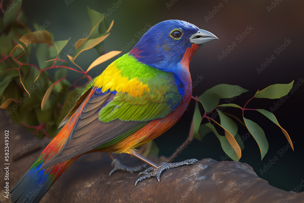 Painted Bunting. Generative AI Painted Bunting. Generative AI
