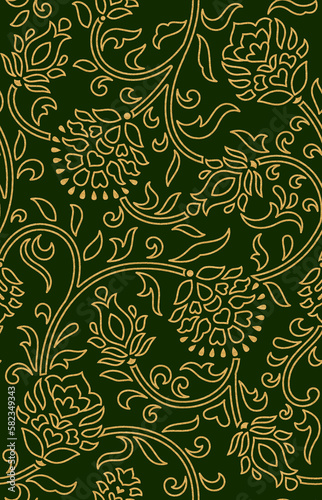 seamless traditional textile design print