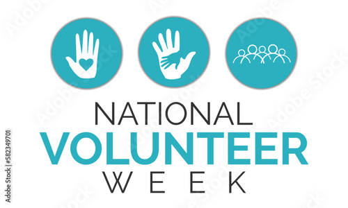National Volunteer week observed each year during third week of April. Eps  10 Vector illustration