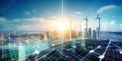 Powering the Future: Renewable Energy Infrastructure and Sustainable Solutions for a Clean, Eco-Friendly City photo