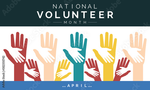 National Volunteer week observed each year during third week of April. Eps  10 Vector illustration