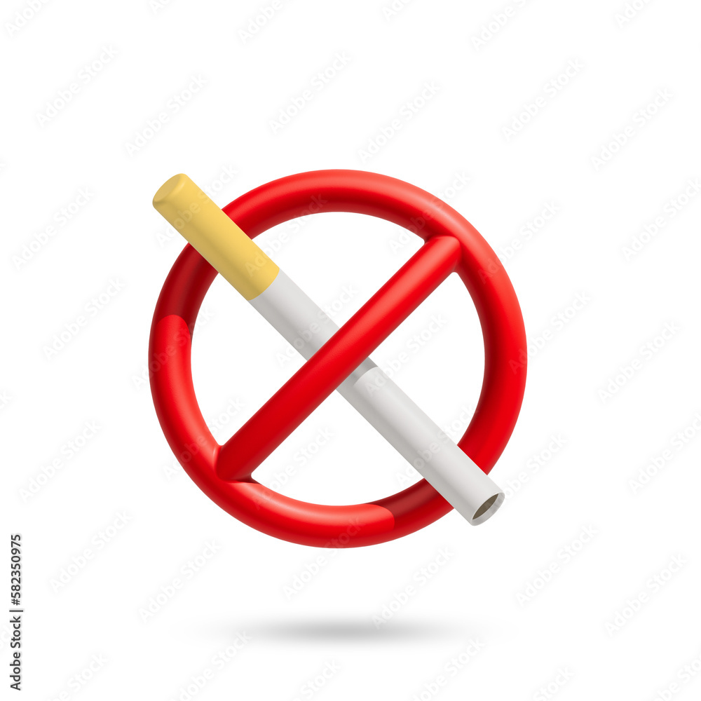3D rendered no smoking sign 3D rendered no smoking sign