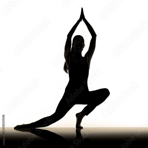 Yoga siluette of a woman doing an exercise