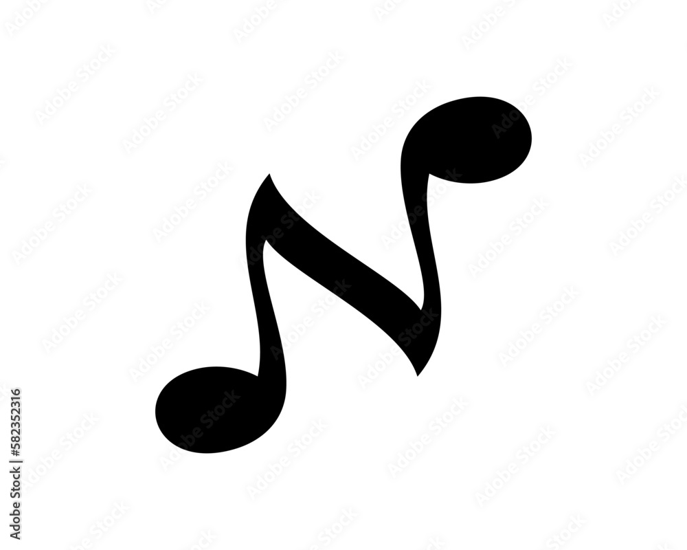 N Letter note music vector illustration logo N Letter note music vector illustration logo