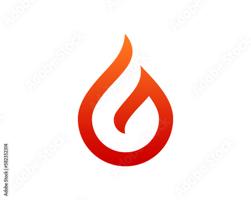 G Letter in fire flame shape logo