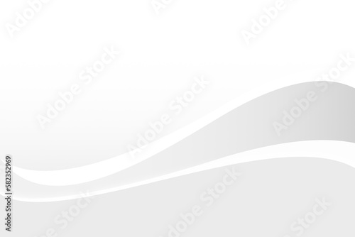 White wavy banner vector. Abstract gray background