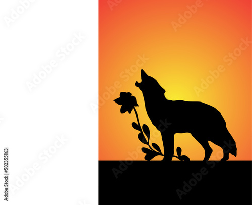 illustration wolf silhouette vector design