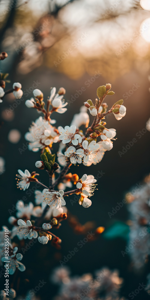 Cherry Blossom - Sakura Tree - Soft Light - Generative AI