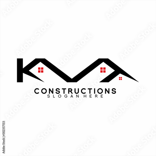 Real Estate logo design with letter K A A concept.