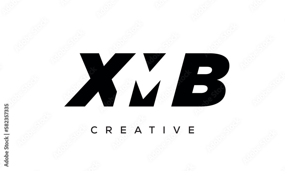 XMB letters negative space logo design. creative typography monogram vector XMB letters negative space logo design. creative typography monogram vector