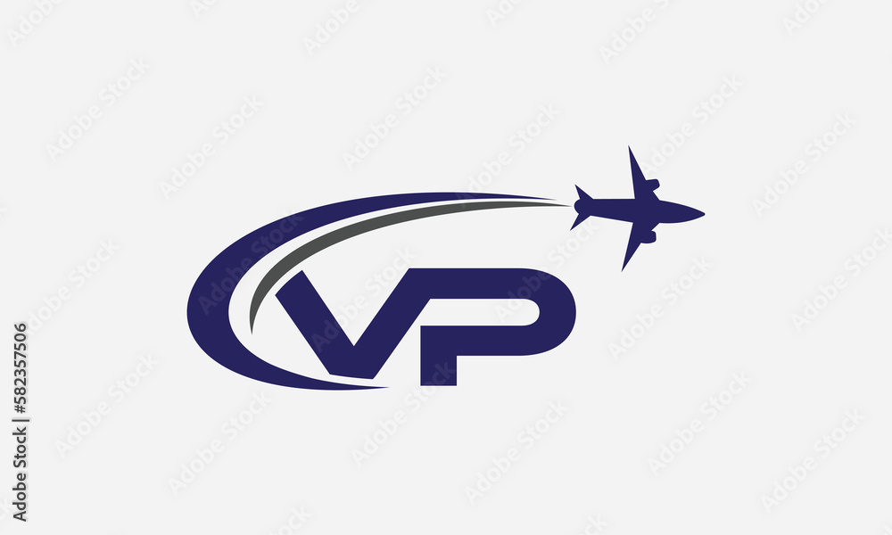 Tour and travel logo design, Airline agency symbol and aviation company monogram vector	
