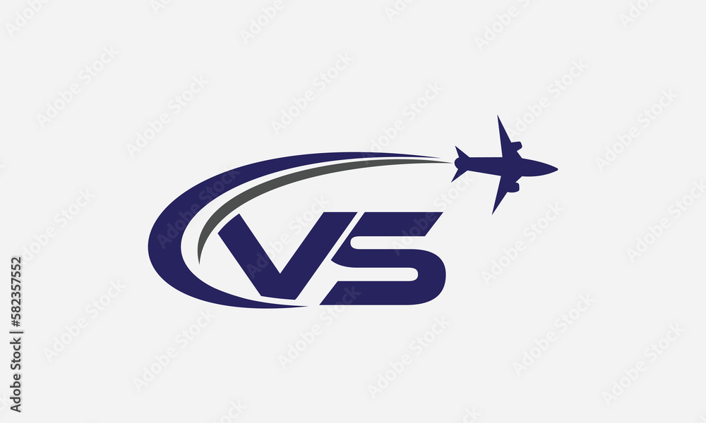 Tour and travel logo design, Airline agency symbol and aviation company monogram vector	

