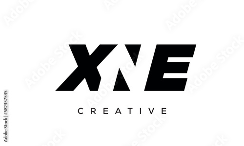 XNE letters negative space logo design. creative typography monogram vector