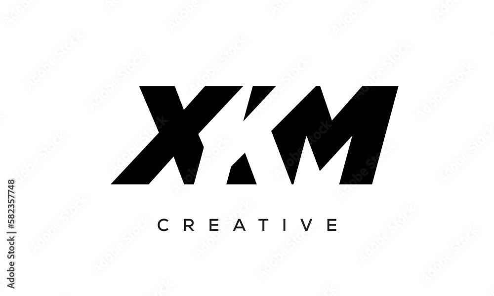 XKM letters negative space logo design. creative typography monogram vector XKM letters negative space logo design. creative typography monogram vector