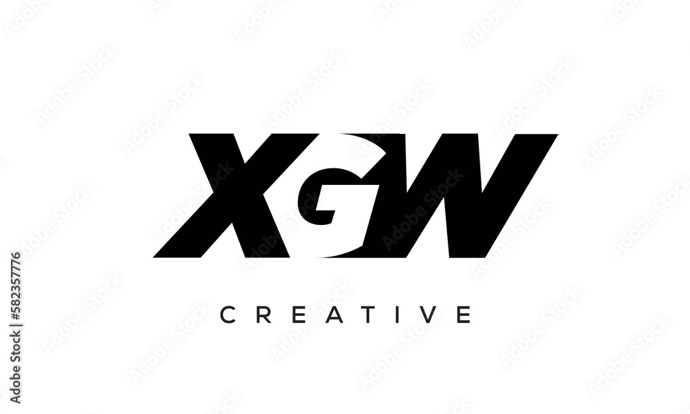 XGW letters negative space logo design. creative typography monogram vector XGW letters negative space logo design. creative typography monogram vector