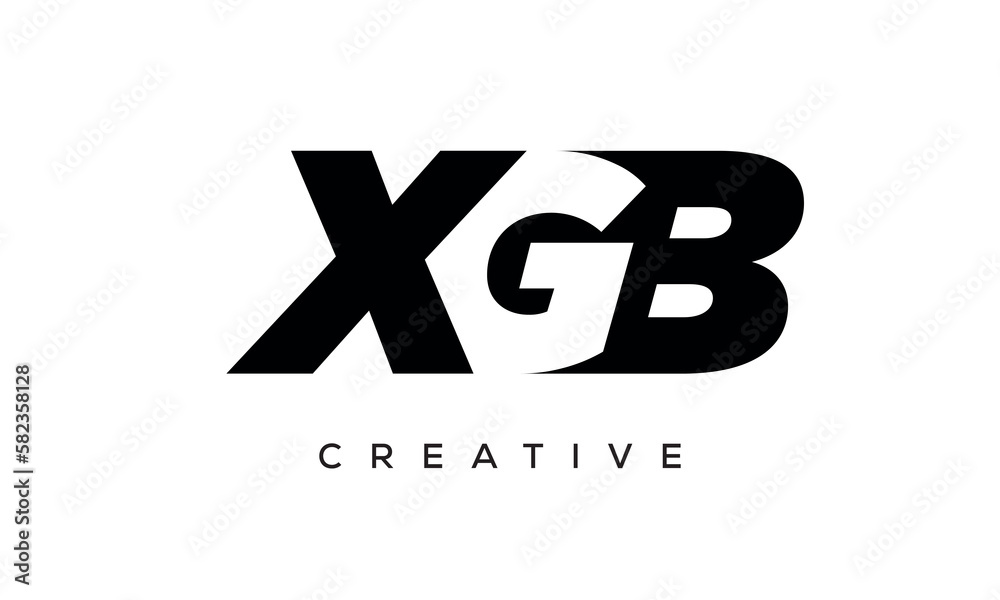 XGB letters negative space logo design. creative typography monogram vector XGB letters negative space logo design. creative typography monogram vector
