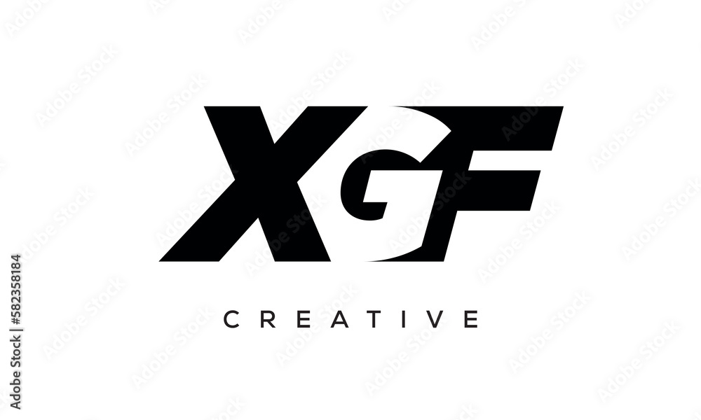 XGF letters negative space logo design. creative typography monogram vector