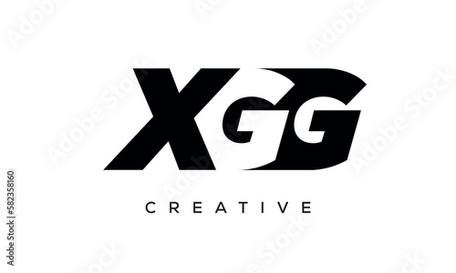 XGG letters negative space logo design. creative typography monogram vector