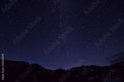 満天の夜空 北アルプス 立山連峰