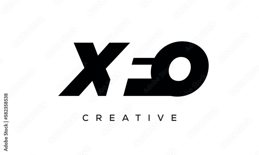 XFO letters negative space logo design. creative typography monogram vector