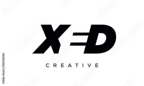 XED letters negative space logo design. creative typography monogram vector