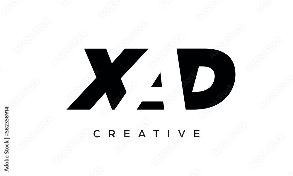 XAD letters negative space logo design. creative typography monogram vector XAD letters negative space logo design. creative typography monogram vector