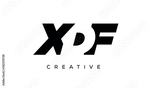 XDF letters negative space logo design. creative typography monogram vector photo