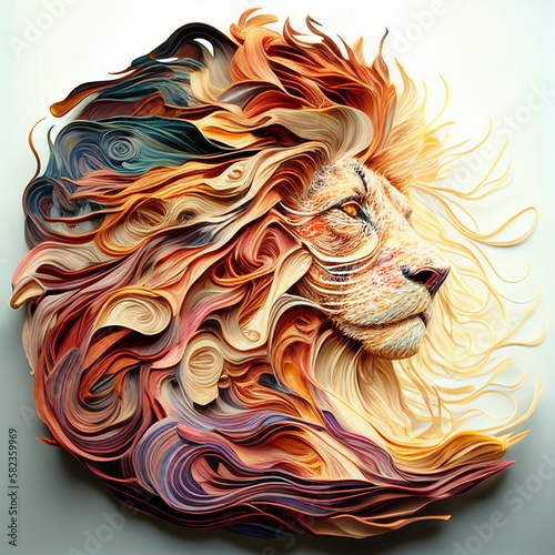 lion head tattoo style