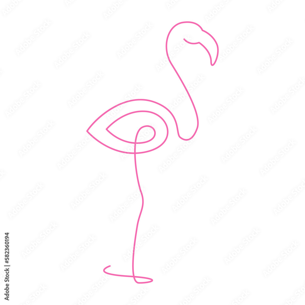 Fototapeta premium Flamingo line art design