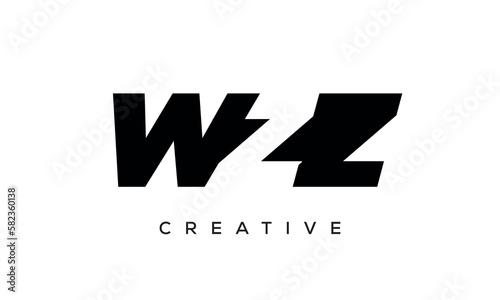 WZZ letters negative space logo design. creative typography monogram vector