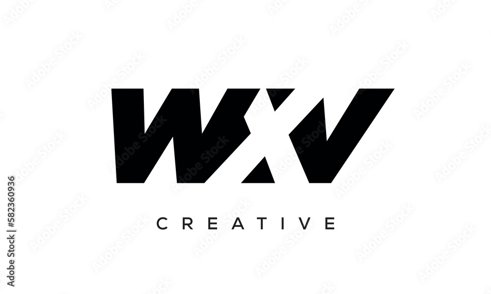WXV letters negative space logo design. creative typography monogram vector WXV letters negative space logo design. creative typography monogram vector