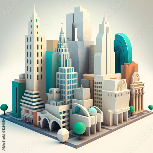 modern city skyline - Generate AI