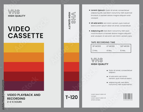 retro style blank vhs cassette cover template vhs packaging design recreated 90s 80s nostalgia