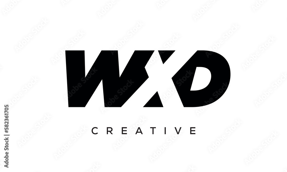 WXD letters negative space logo design. creative typography monogram vector WXD letters negative space logo design. creative typography monogram vector