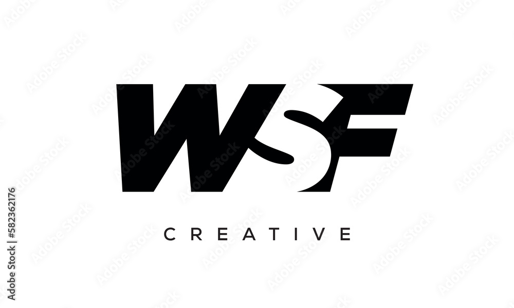WSF letters negative space logo design. creative typography monogram vector WSF letters negative space logo design. creative typography monogram vector