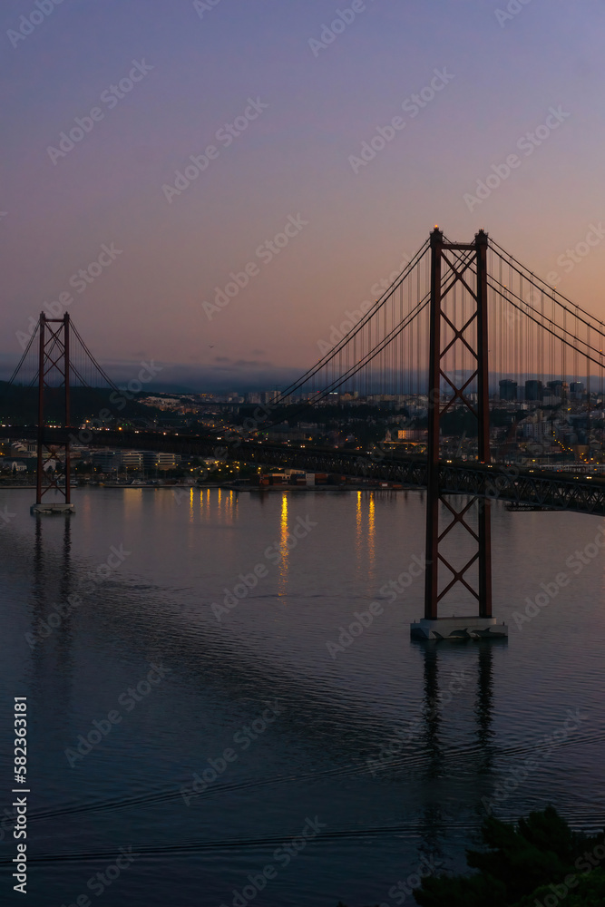 Red Bridge April 25th in Lisbon at down
