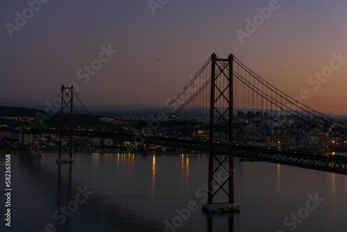 Fototapeta Naklejka Na Ścianę i Meble -  Red Bridge April 25th in Lisbon at down