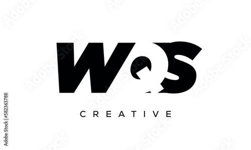 WQS letters negative space logo design. creative typography monogram vector