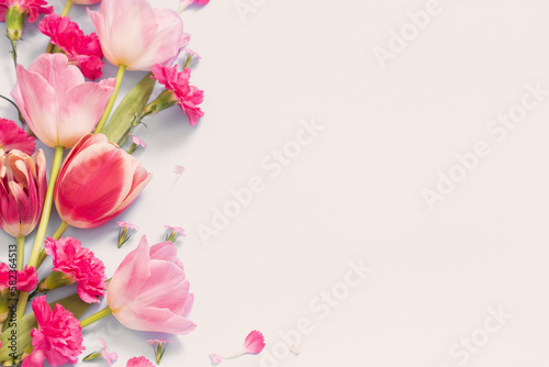 beautiful spring flowers on white  background © Maya Kruchancova