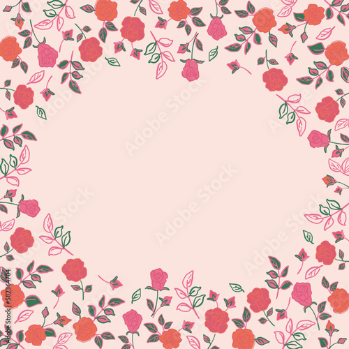 Vector rose flower frame illustration © KY