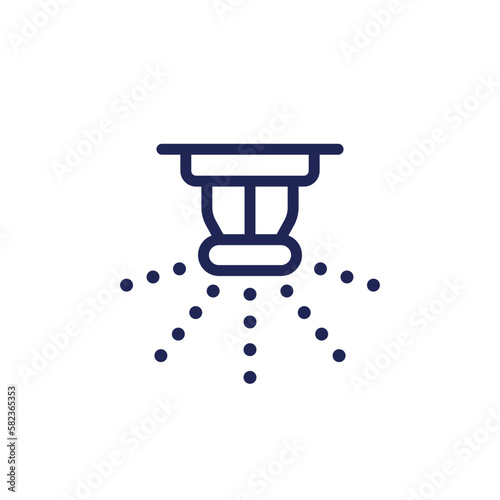 fire sprinkler line icon on white