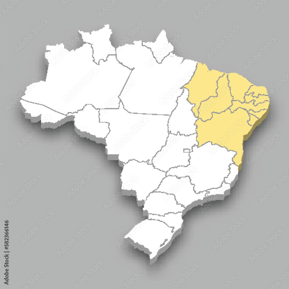 Northeast Region location within Brazil map