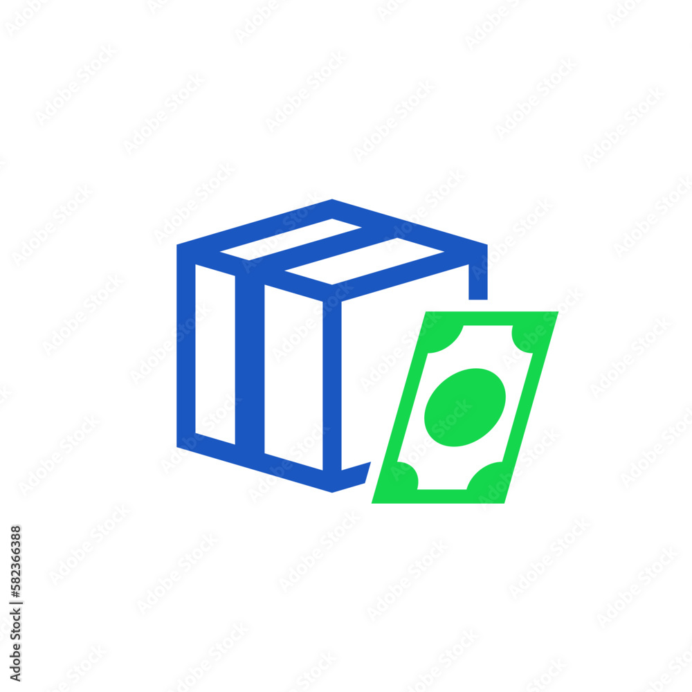 Cash on delivery icon on white