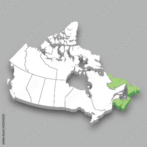 Atlantic Canada region location within Canada map