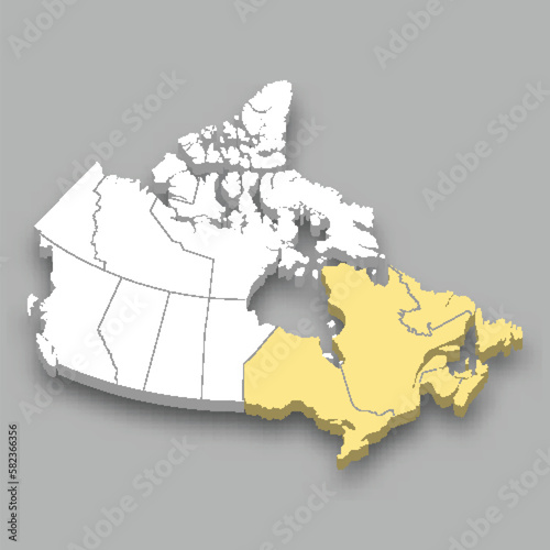 Eastern Canada region location within Canada map