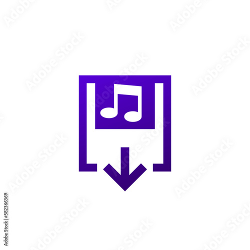 audio file download icon on white