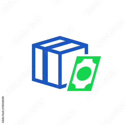 Cash on delivery icon on white